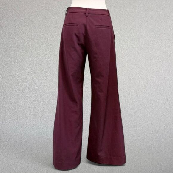 Banana Republic Red Brick Burgundy High Waisted Wide Leg Pants 4 - Picture 3 of 8
